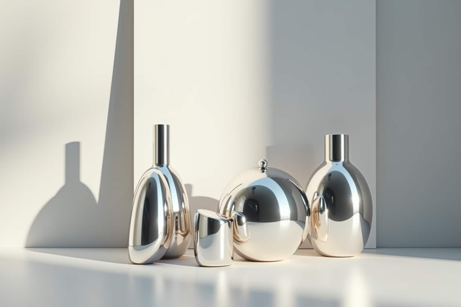 Glänzende silber Dekostile